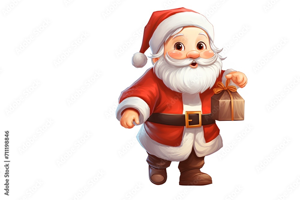 Cartoon Santa Claus with bag of gifts. Christmas and New Year illustration. Cartoon Santa Claus with bag of gifts. Christmas and New Year illustration.