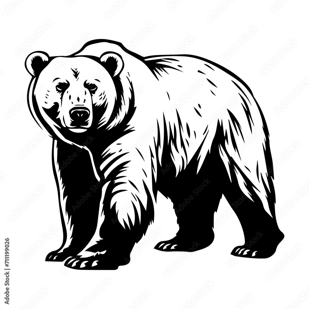 Bear black silhouette logo svg vector, Bear icon illustration Bear black silhouette logo svg vector, Bear icon illustration