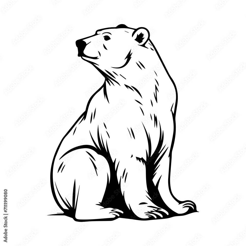 Fototapeta premium Bear black silhouette logo svg vector, Bear icon illustration