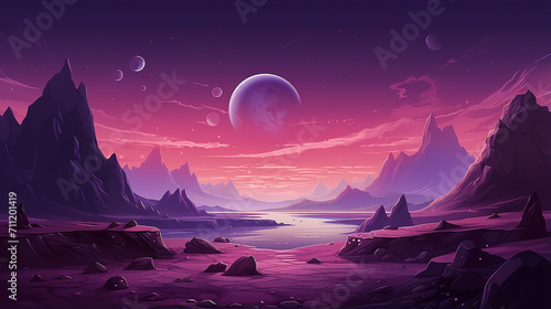 alien planet landscape red mars land surface