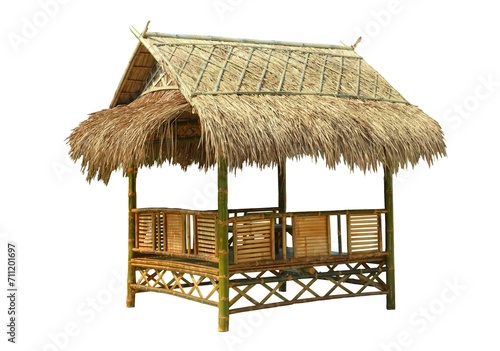 bamboo hut isolated on white