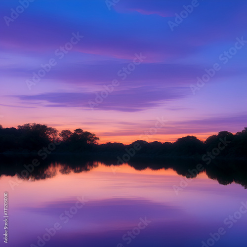 sunset over the river