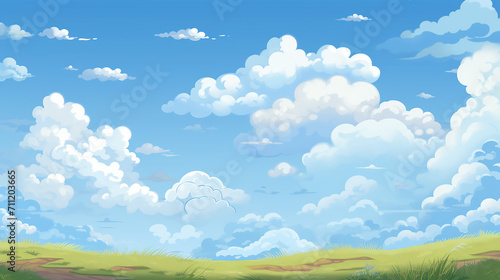 pixel art seamless background with cloudy sky and ground