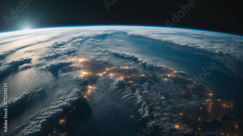 view of earth from space looks clear without clouds