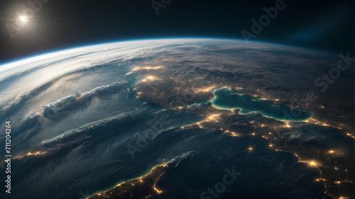 view of earth from space looks clear without clouds