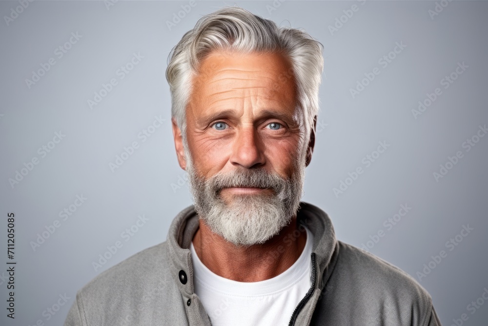 Portrait of a senior man with grey hair and beard. Studio shot. Portrait of a senior man with grey hair and beard. Studio shot.