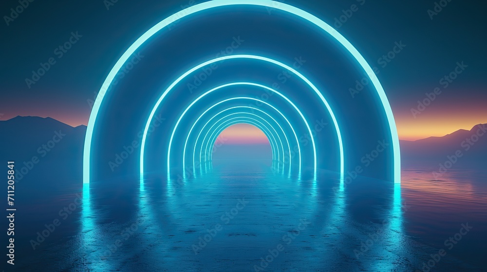 Obraz premium Minimalist techno Style, diffusion curve technicolor