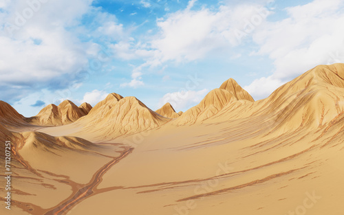 Landscape with mountains landform, 3d rendering. © Vink Fan