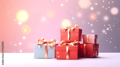 Gift box background with copy space for Christmas gifts, holidays or birthdays © ma