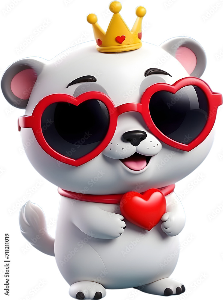 otter with heart and sunglass 