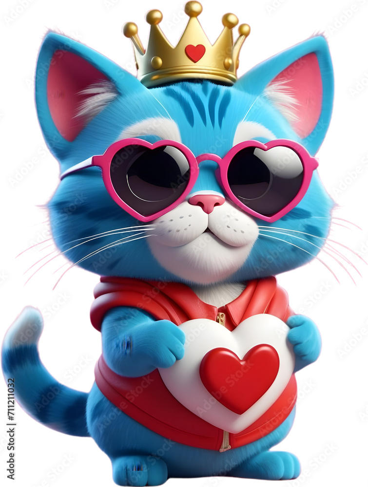  cat with heart and sunglass 