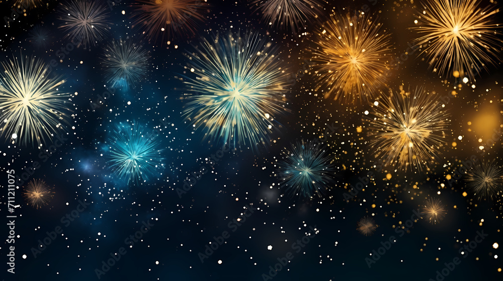 Happy New Year, burning fireworks with bokeh light background Happy New Year, burning fireworks with bokeh light background