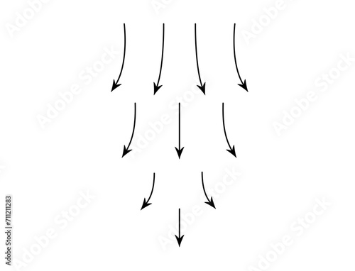 Arrow line icons spread up or down. Vector conditioner sign isolated. Air flow wave symbol for infographic banner and website.