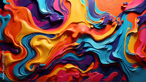 mesmerizing movement of fluid shapes and vibrant colors in an abstract background. generative Ai.