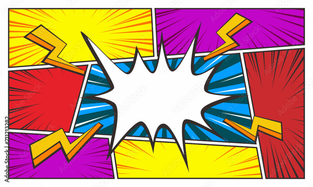 Obraz premium Colorful comic cartoon scene abstract art background