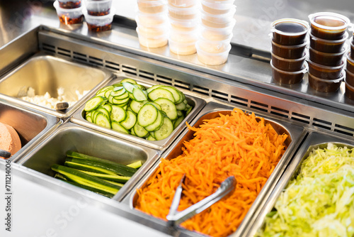 Fresh Vegetable & Salads in Restaurant Bain-Marie
