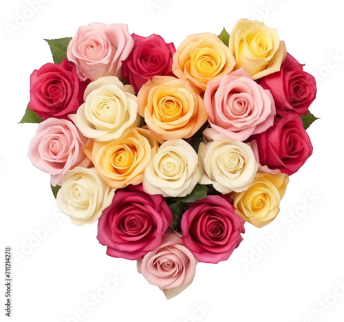 Valentine s Day design elements. Rose Flower shape of Heart  on transparent background  png