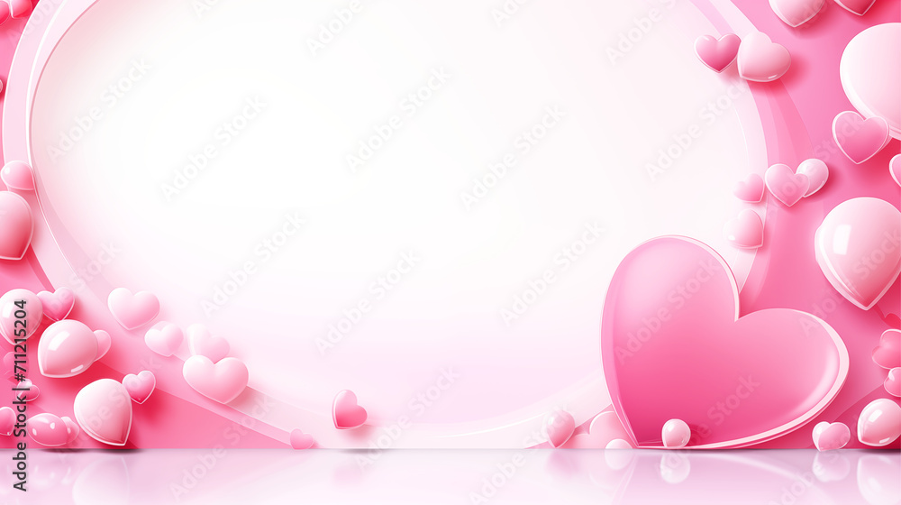 Several pink heart shape on the pink room wall.