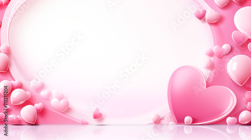 Several pink heart shape on the pink room wall. © BK_graphic