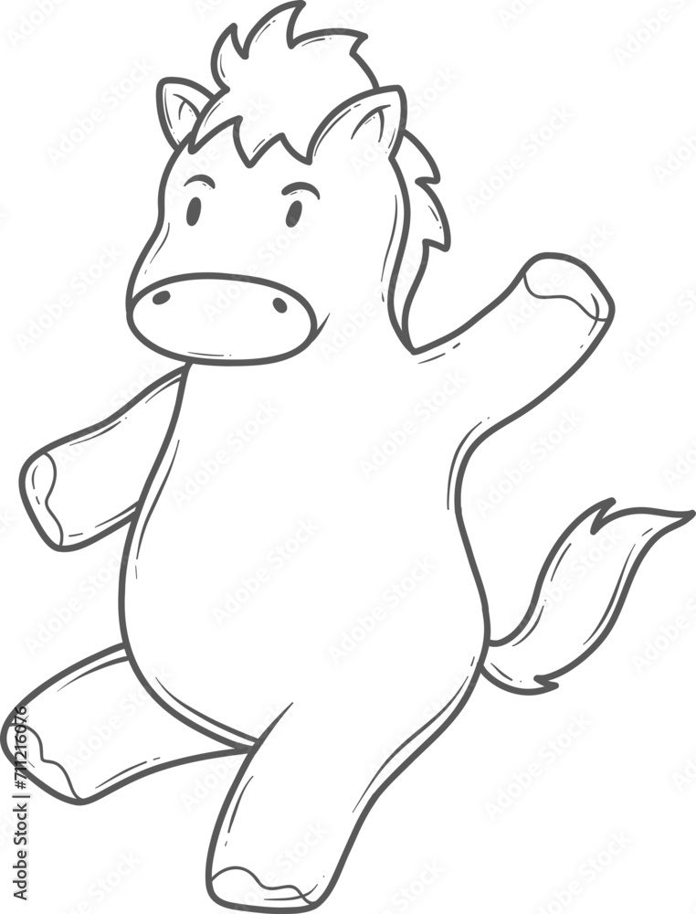 cute horse chinesse new year outline cute horse chinesse new year outline