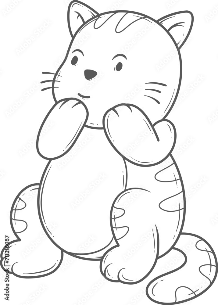 cute cat chinesse new year outline cute cat chinesse new year outline