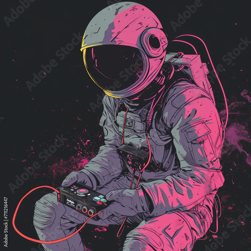  illustration of one astronaut
