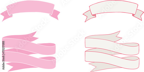 set of ribbons hand-drawn style vector illustration.