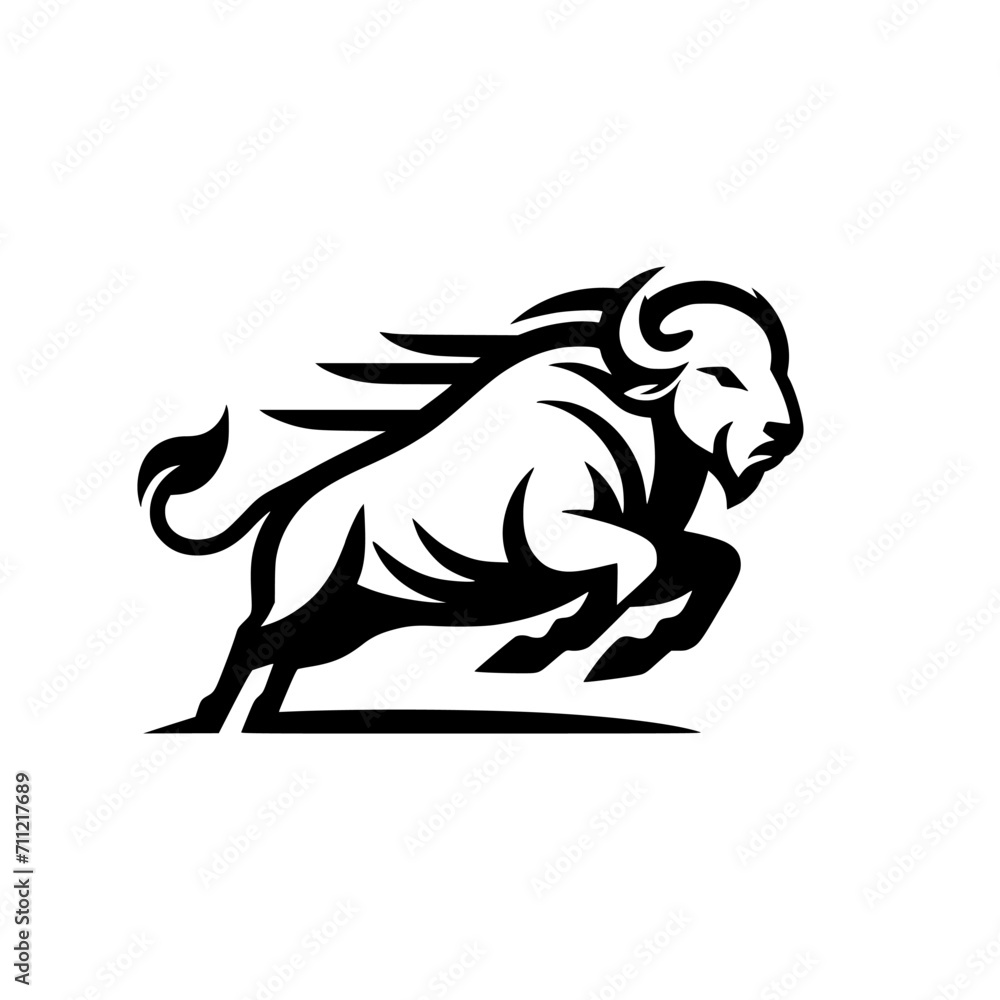 Professional Vector Logo of a Charging Buffalo. Powerful Symbol of Strength and Resilience for Corporate Branding, Financial Services, and Marketing. Striking and Versatile logo on a white Background. Professional Vector Logo of a Charging Buffalo. Powerful Symbol of Strength and Resilience for Corporate Branding, Financial Services, and Marketing. Striking and Versatile logo on a white Background.