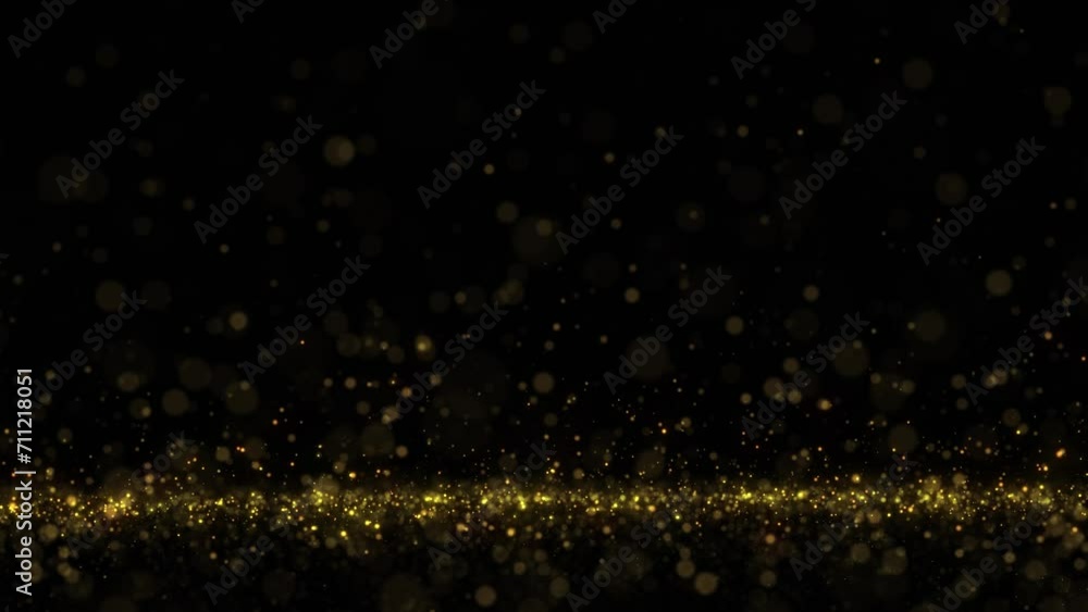 Magic gold colored glowing flicker particles loop motion background. Magic gold colored glowing flicker particles loop motion background.