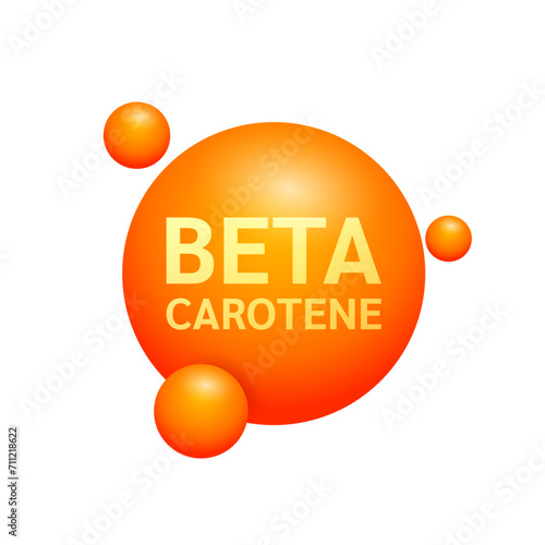 Orange beta carotene. Fiber Prebiotics Vitamins from natural fruits vegetables. Nutrients essential for intestinal. Health care. Vector EPS10.