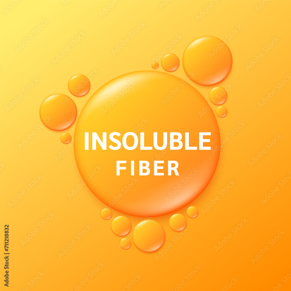 Vecteur Stock Insoluble fiber. Drop water orange fructo