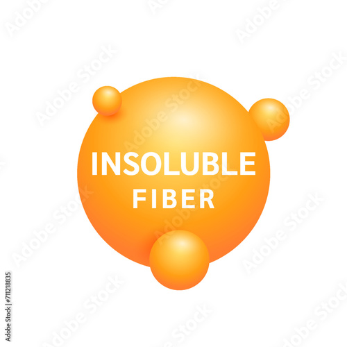 Insoluble fiber. Orange fructo oligosaccharides prebiotic from natural fruit vegetable. Nutrients essential intestine. lowers cholesterol improves blood sugars prevents constipation. Vector