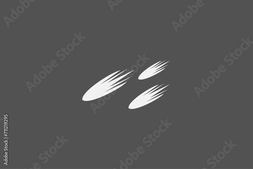 Illustration vector graphic of tree meteor silhouette moving down fast. Good for logo, symbol