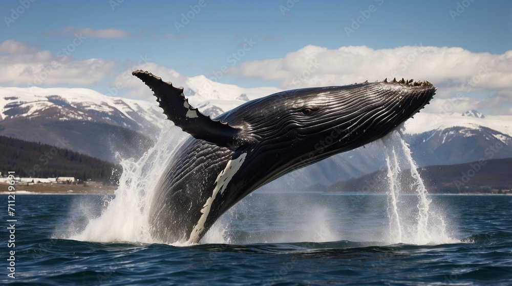 Obraz premium Breaching whale 
