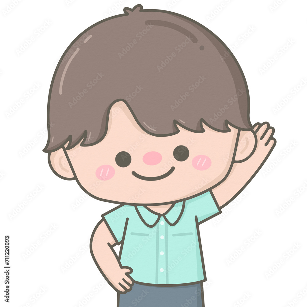 Cute pastel business man saying hi hello Cute pastel business man saying hi hello