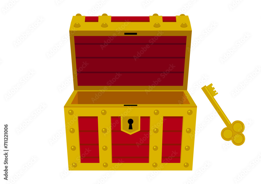 宝の鍵で宝箱を開ける