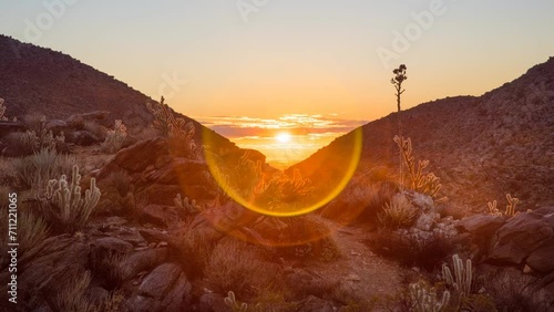 Anza Borrego, Desert, State Park, Sunrise, 4K, Timelapse, Lens Flare photo