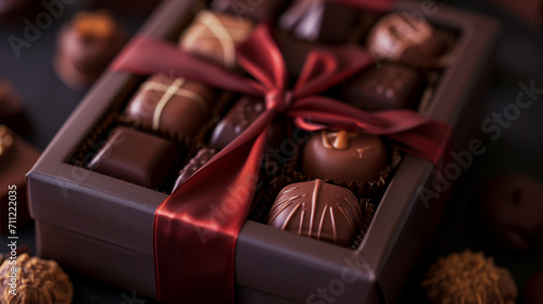 box of chocolate gift with ribbon © WARIT_S
