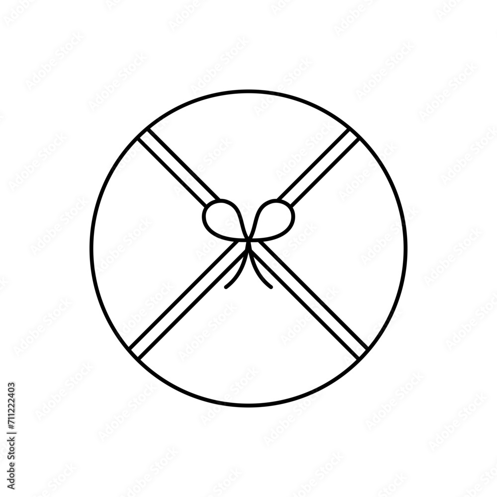 Birthday gift line illustration Birthday gift line illustration