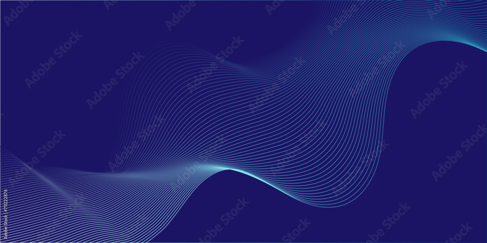 Abstract blend blue wave line science and technology futuristic blue waves curve lines banner background design. Vector illustration. Modern music, template abstract design flowing wave wallpaper. Abstract blend blue wave line science and technology futuristic blue waves curve lines banner background design. Vector illustration. Modern music, template abstract design flowing wave wallpaper.