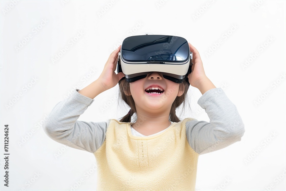 VRゴーグルをつけた日本人の子供のメタバースイメージ(メタバース・VR・バーチャルリアリティ・教育) VRゴーグルをつけた日本人の子供のメタバースイメージ(メタバース・VR・バーチャルリアリティ・教育)