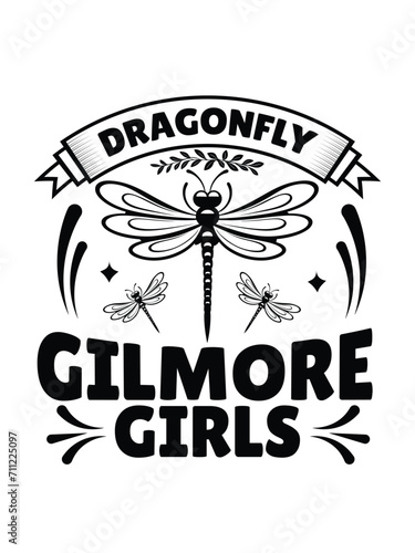 dragonfly gilmore girls t shirt design Template and poster design