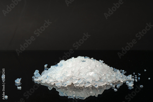 Pure silica gel crystals on black background