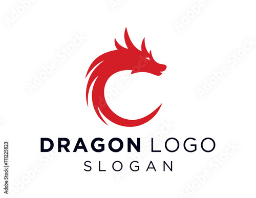 The logo design is about Dragon and was created using the Corel Draw 2018 application with a white background.