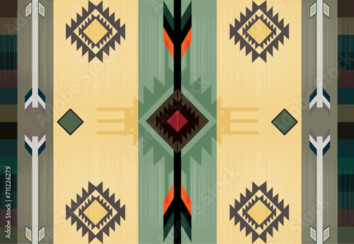 Aztec Tribal Ethnic Geometric Seamless Pattern Rug, Western Area Rug for Beedroom Living Room-81 photo