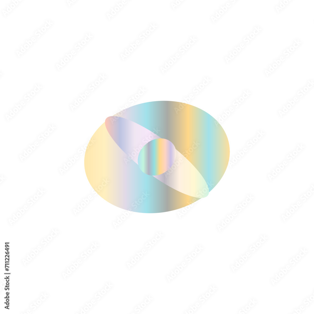 An abstract cut out transparent iridescent oval gradient shape pattern design element. An abstract cut out transparent iridescent oval gradient shape pattern design element.
