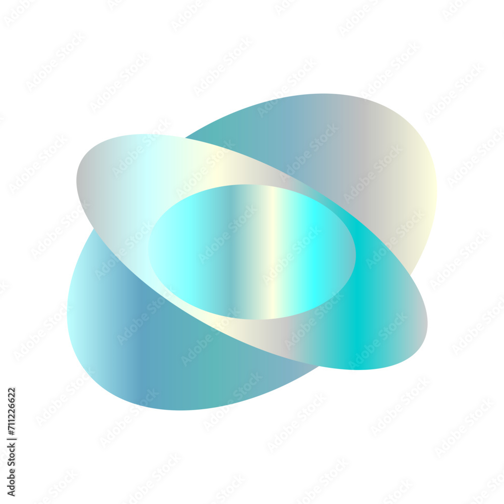 An abstract cut out transparent iridescent oval gradient shape pattern design element. An abstract cut out transparent iridescent oval gradient shape pattern design element.