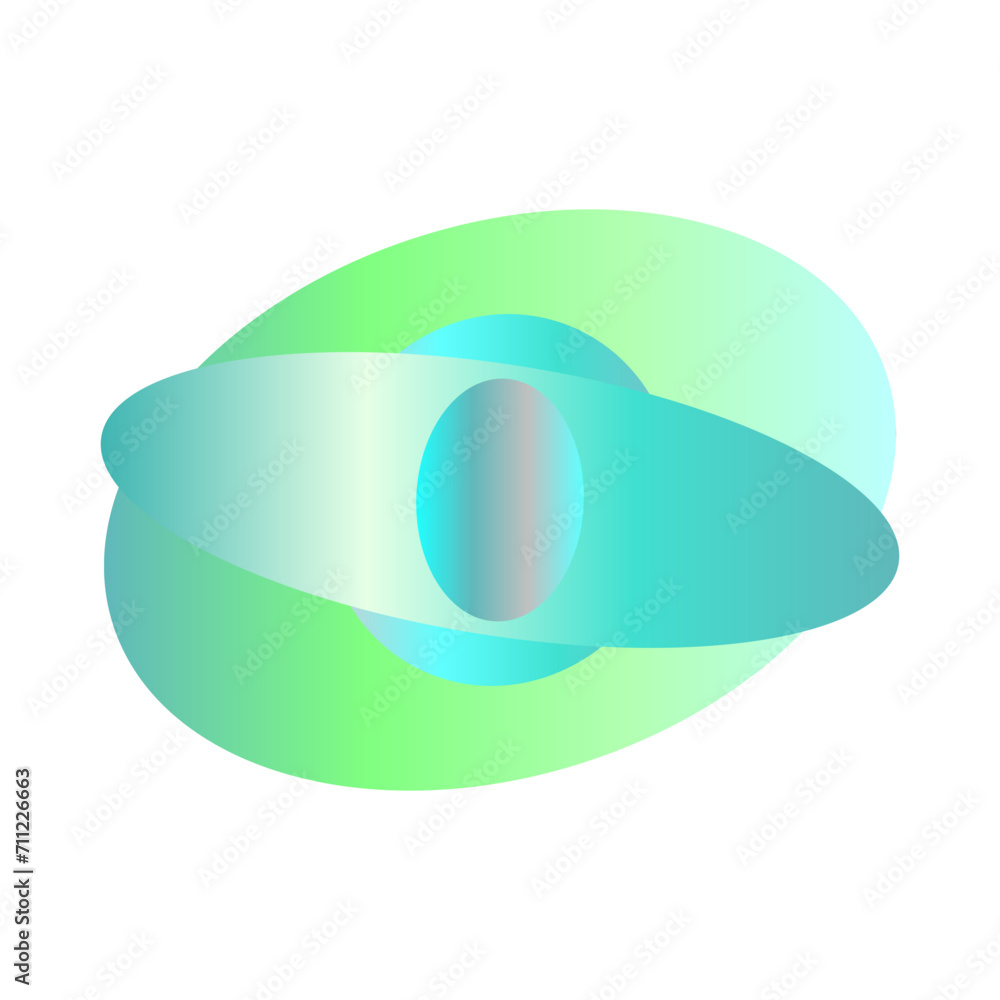 An abstract cut out transparent iridescent oval gradient shape pattern design element. An abstract cut out transparent iridescent oval gradient shape pattern design element.