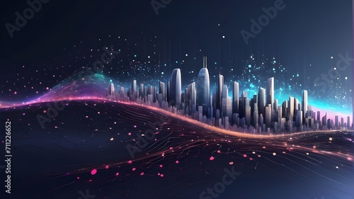 abstract light background,Big data flow in cyberspace. blockchain fields for data. Network line connect stream. AI technology concept, digital communication, scientific study, and three-dimensional re