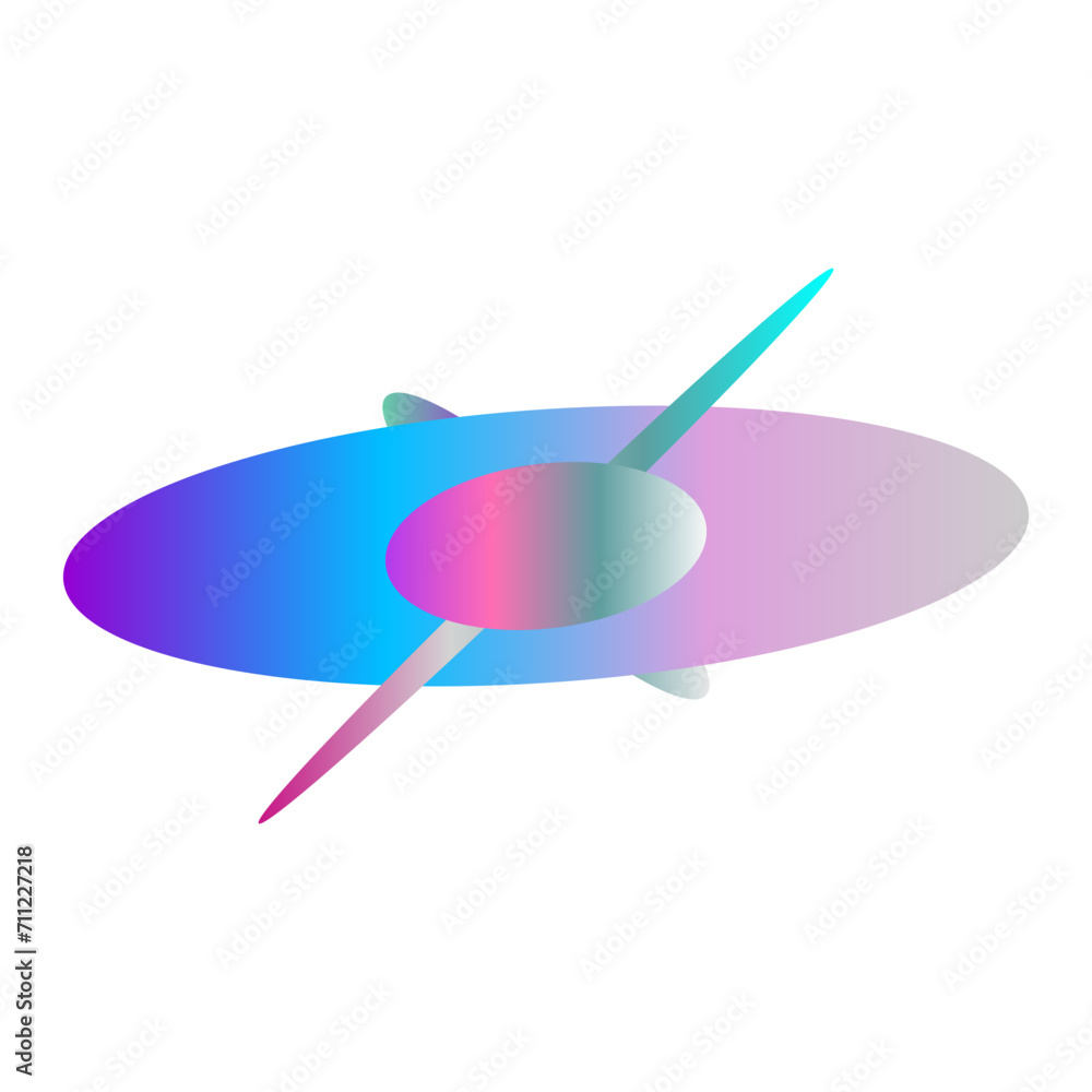 An abstract cut out transparent iridescent oval gradient shape pattern design element. An abstract cut out transparent iridescent oval gradient shape pattern design element.